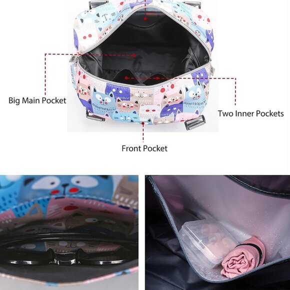 Travel Duffle Bag Weekender Overnight Bag Gym Tote with Dry and Wet Separated Po - Picture 4 of 7